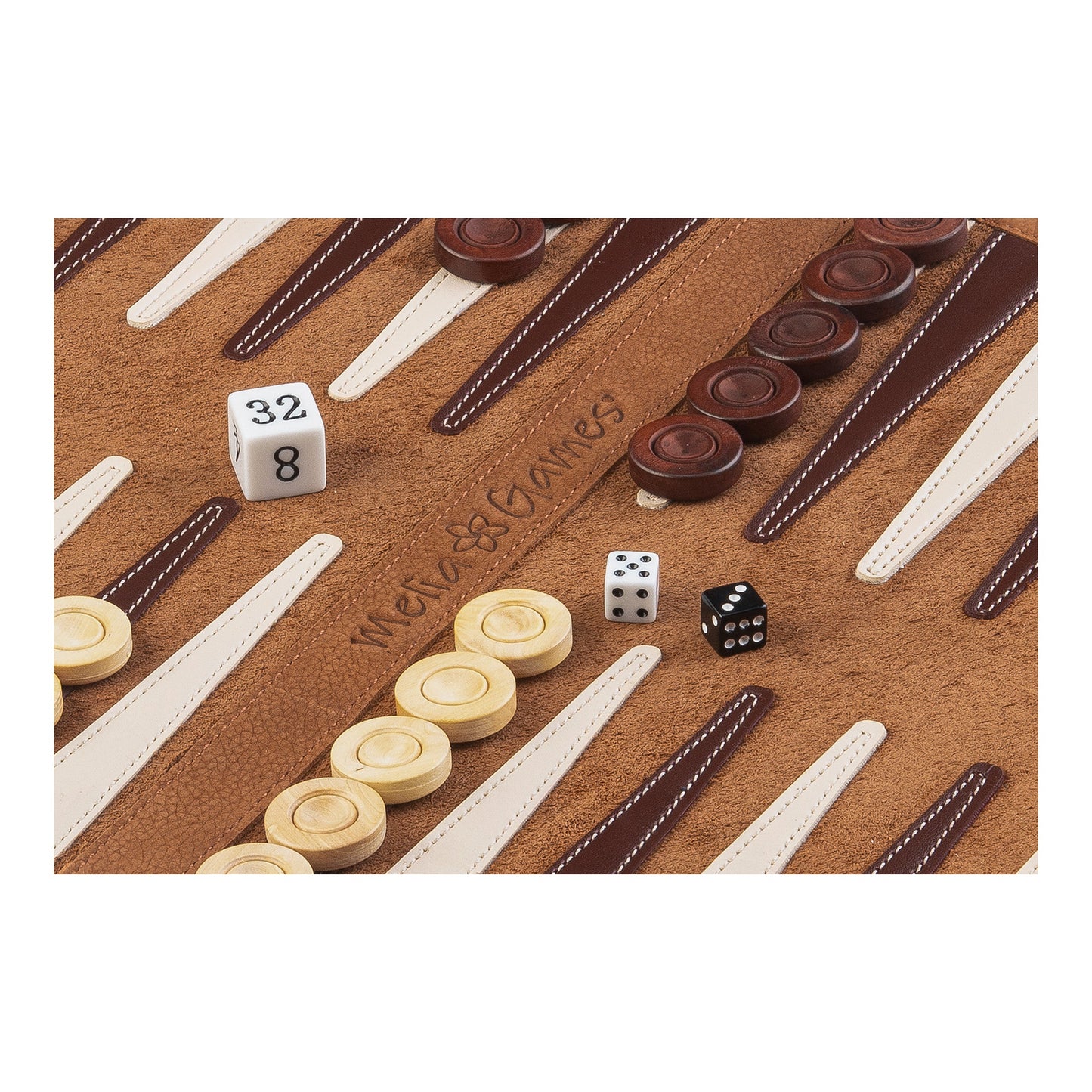 Roll up Leather Backgammon Set - Whiskey - Travel