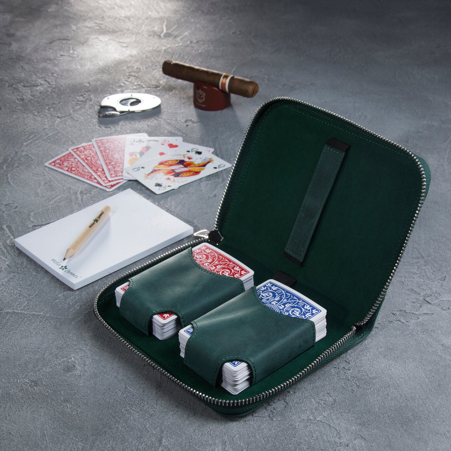 Playing Cards Set Deluxe - Vintage Edition - Forest Green