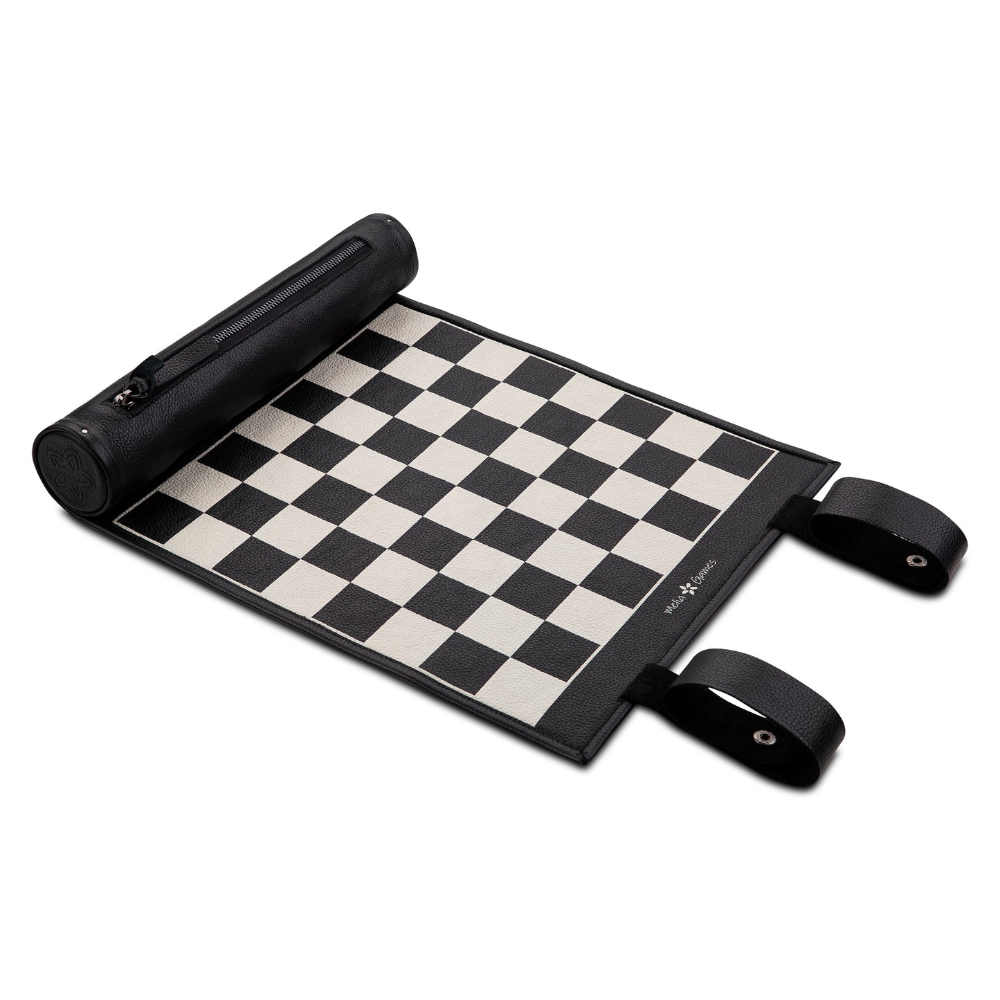 Roll Up Leather Checkers Set