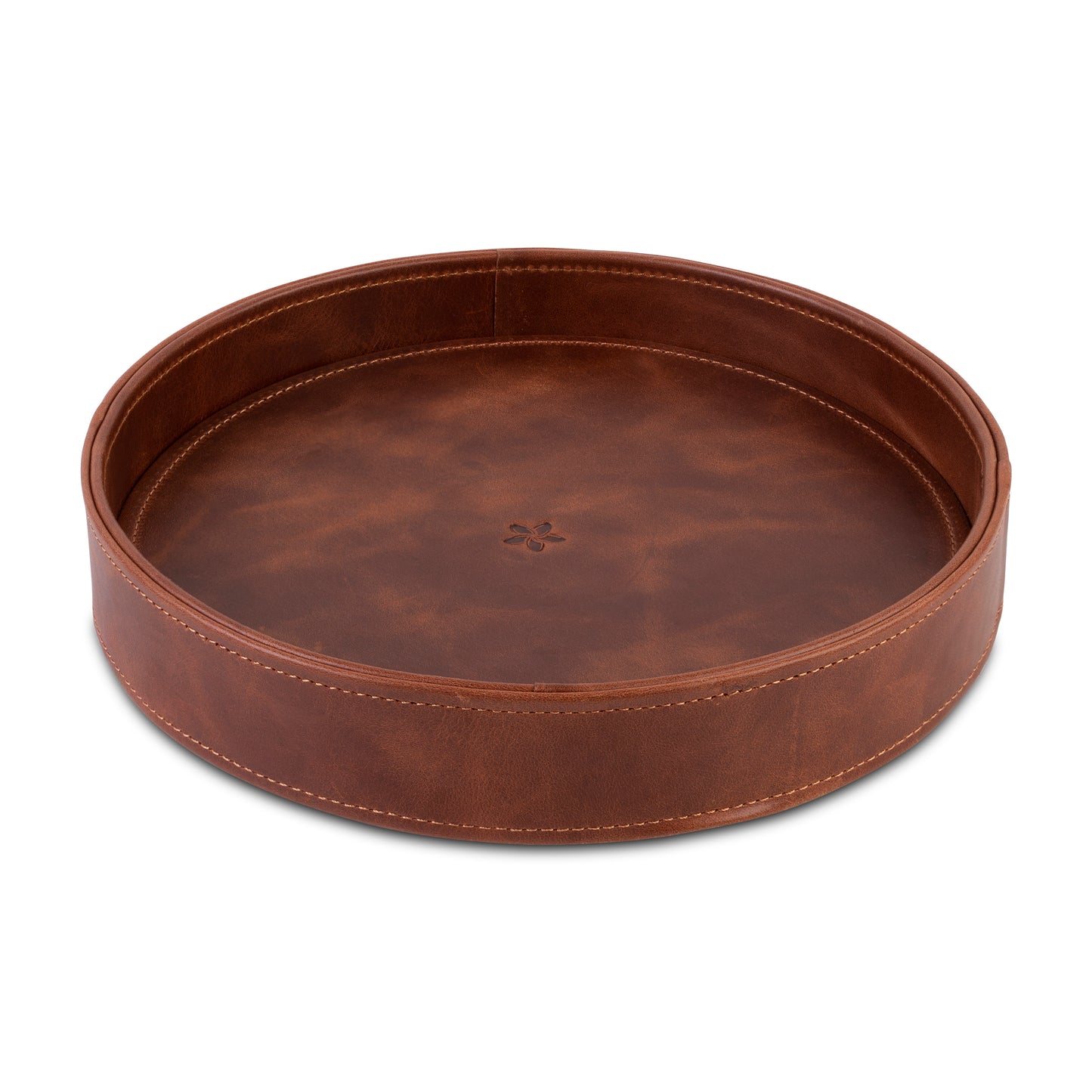 Full Leather Tray - Round Tablet