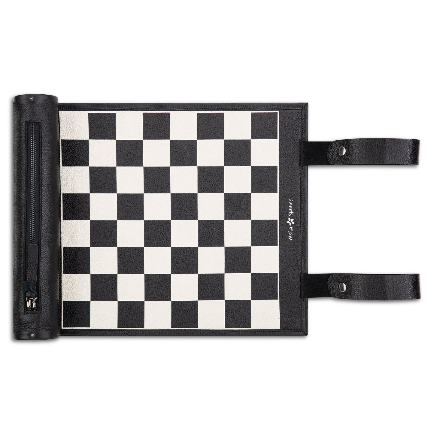 Roll Up Leather Checkers Set