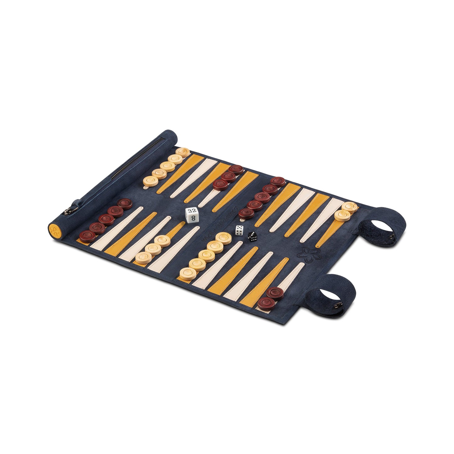 Roll up Leather Backgammon Set - Canarias - Travel