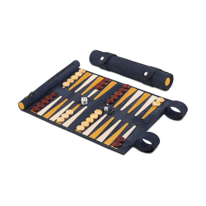 Roll up Leather Backgammon Set - Canarias - Travel