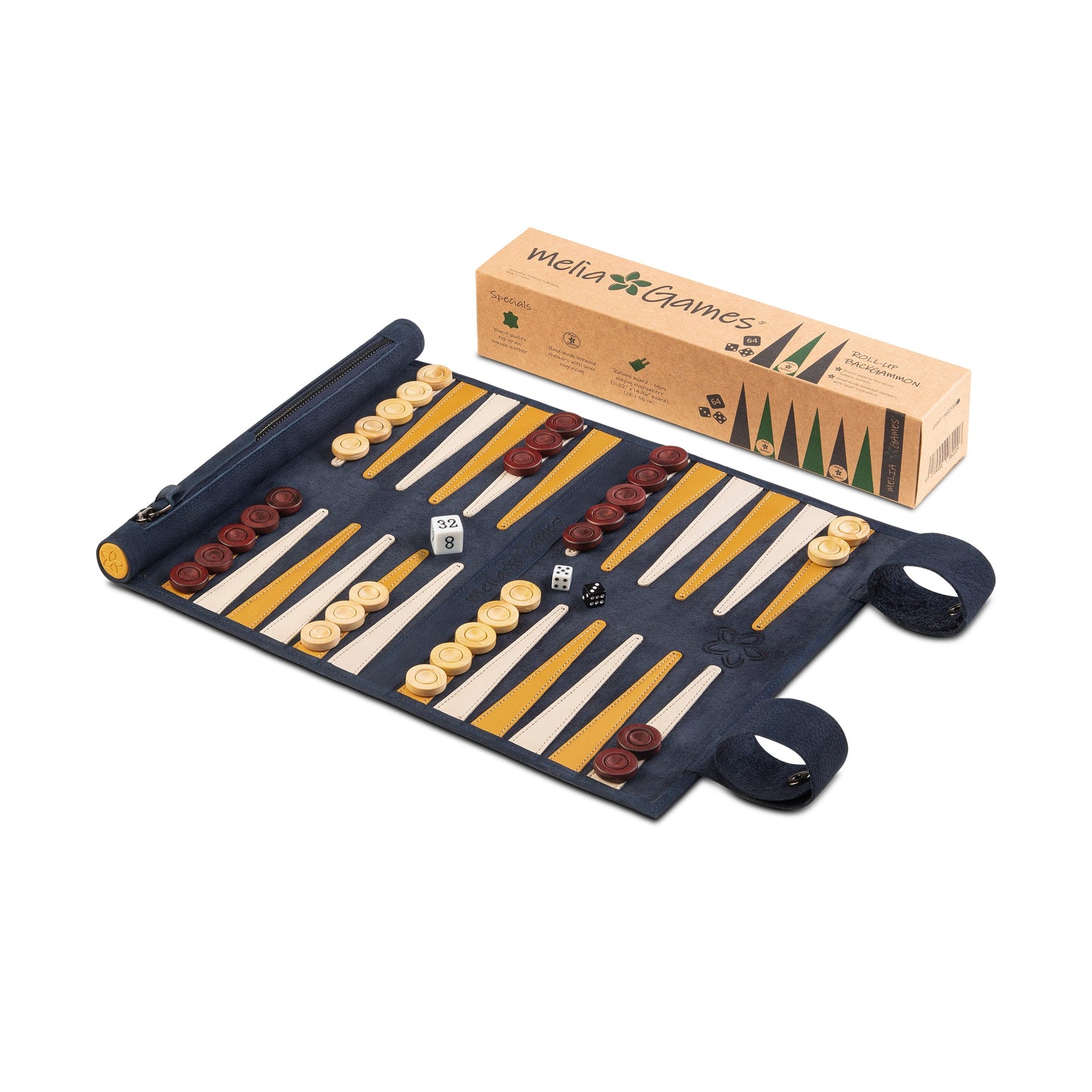 Roll up Leather Backgammon Set - Canarias - Travel