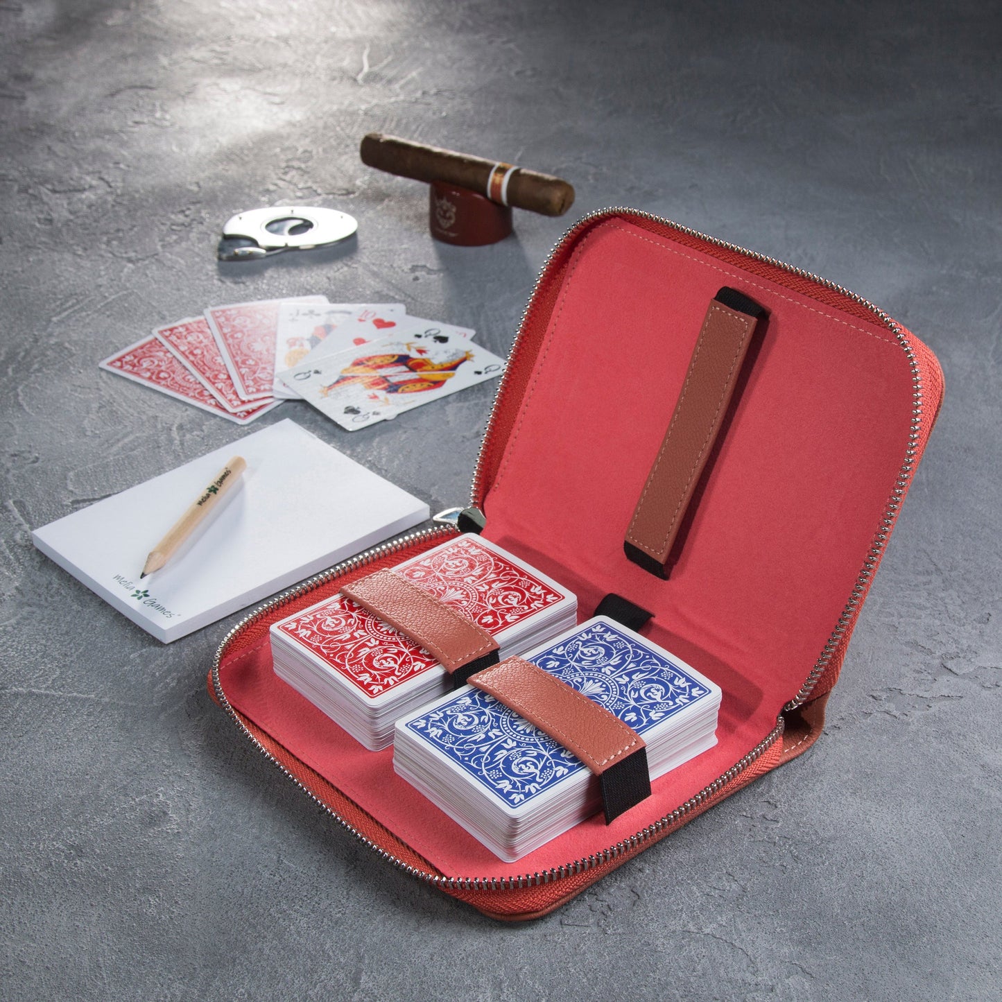 Playing Cards Set Deluxe - Designer Edition - Coral Red